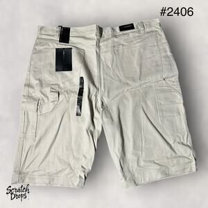 Fubu Men's Cargo Shorts Waist 54 Beige NWT Vintage Deadstock Big Tall Size Y2K